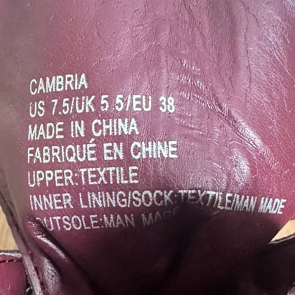 JustFab Women's Suede Lace-up Heeled Booties in Burgundy Size 7.5 - Picture 8 of 8